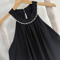 Halter Neck Pearl Loose Dress